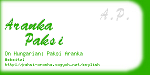 aranka paksi business card